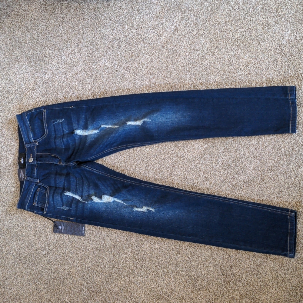 ZLZ Denim Ripped Distressed Jeans for Men Slim Fit 28W